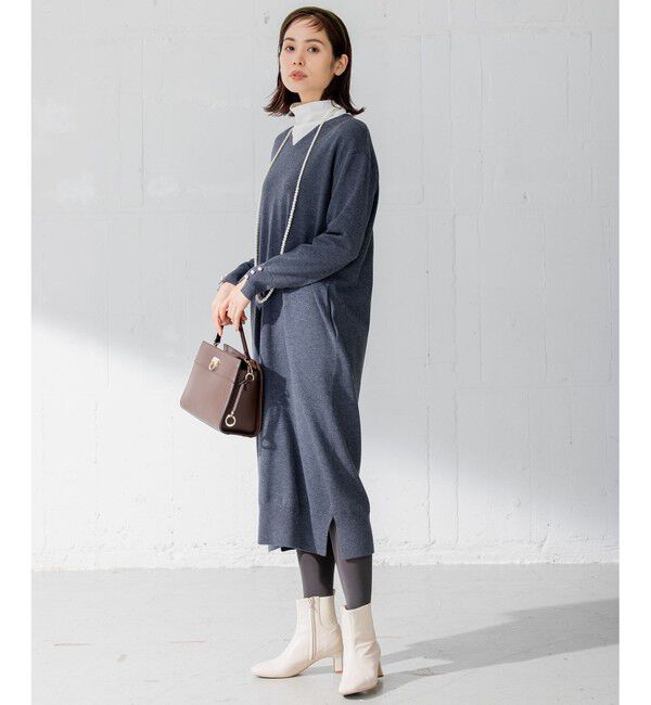 組曲「【洗える】Ｖネックニット ワンピース」|ワンピース|