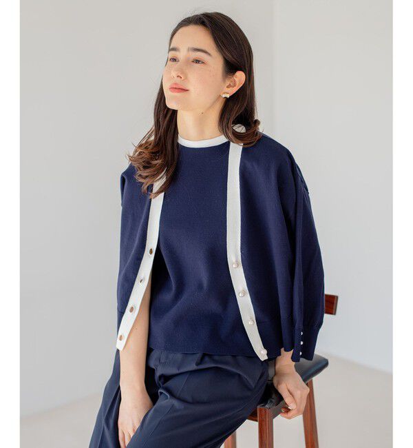 組曲「【アンサンブル対応可】CHAIニット バイカラーカーディガン」|カーディガン|