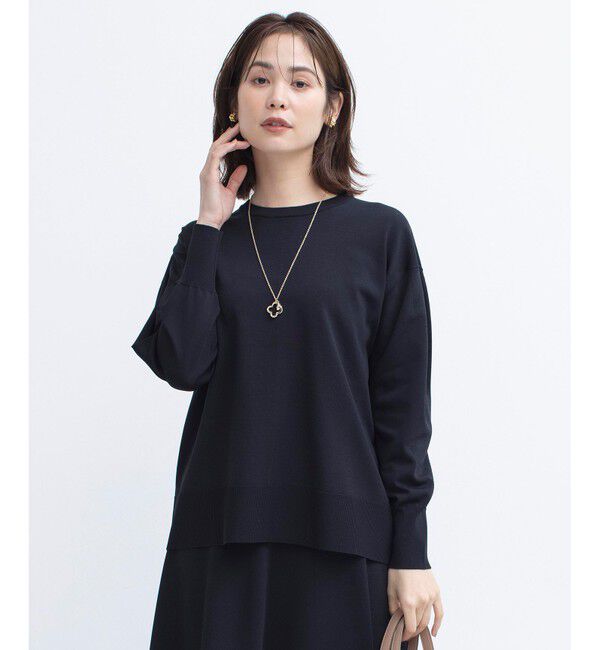 組曲「【WEB限定カラーあり】MINA バックリボンニットプルオーバー」|ニット・セーター|ブラック系