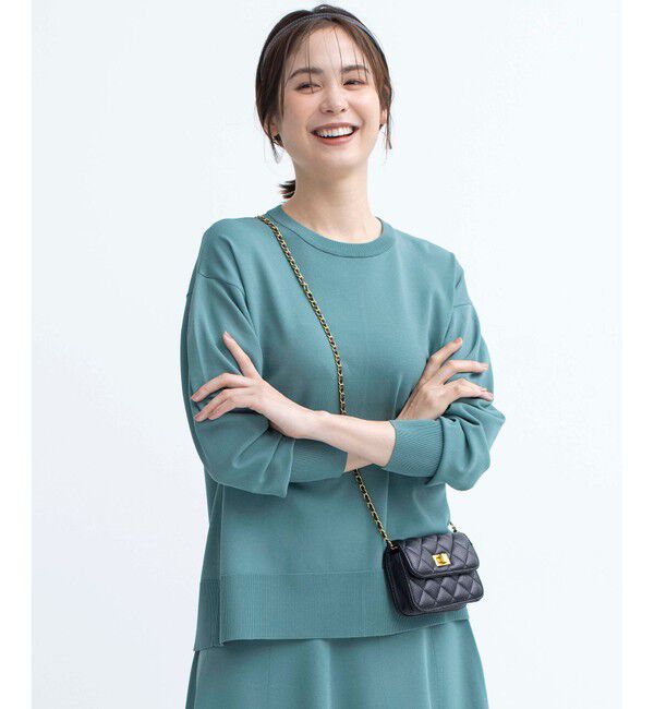 組曲「【WEB限定カラーあり】MINA バックリボンニットプルオーバー」|ニット・セーター|グリーン系