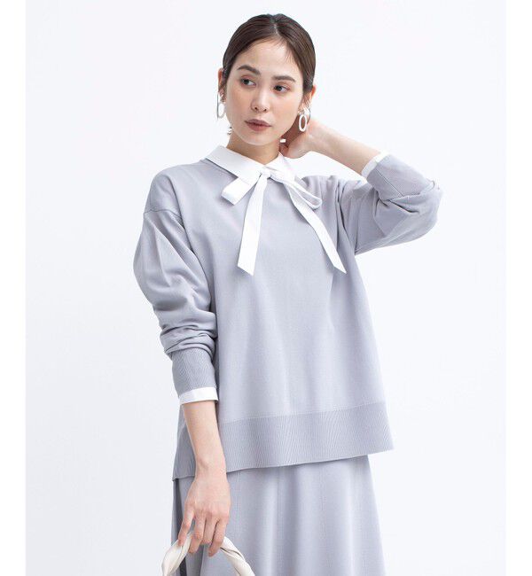 組曲「【WEB限定カラーあり】MINA バックリボンニットプルオーバー」|ニット・セーター|【WEB限定】ﾗ
