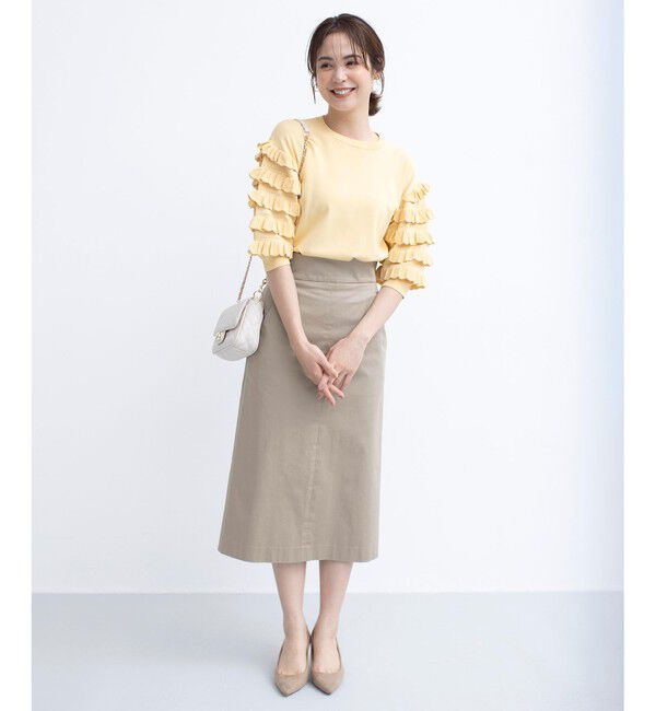 組曲「【WEB限定】サテンストレッチ Iラインスカート」|スカート|