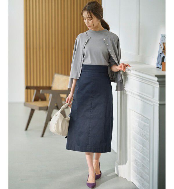 組曲「【WEB限定】サテンストレッチ Iラインスカート」|スカート|