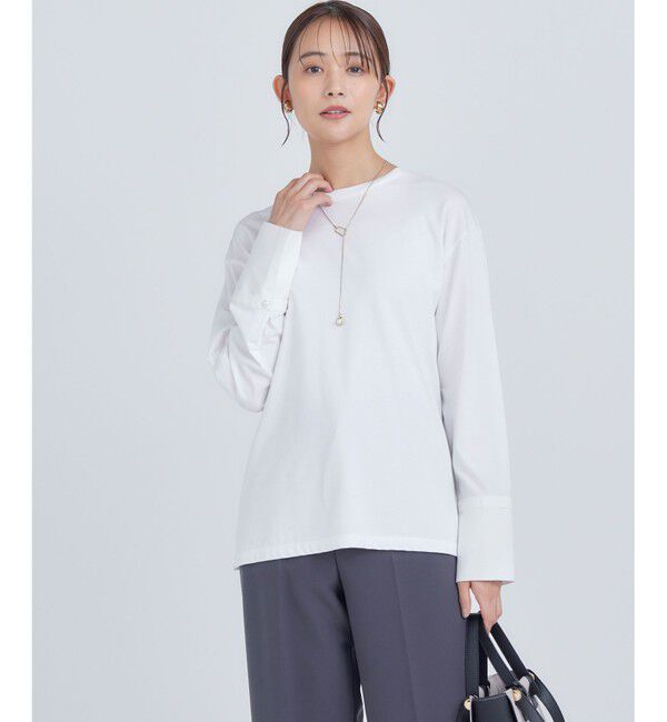 組曲「コットンベア天竺 カフス袖ロングTシャツ」|Tシャツ・カットソー|