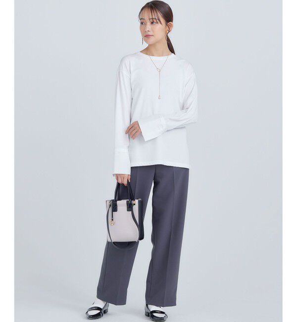 組曲「コットンベア天竺 カフス袖ロングTシャツ」|Tシャツ・カットソー|