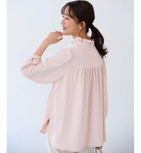 組曲「【KUMIKYOKU NAVY】ジョーゼットシフォン スタンドフリルブラウス」|シャツ・ブラウス|