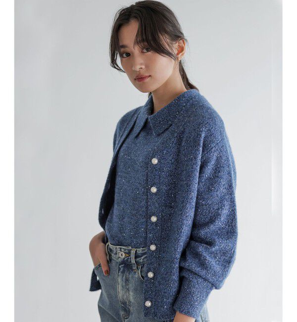 組曲「【加藤ローサさん着用 / 前後着用可】スパンコールヤーン カーディガン」|カーディガン|
