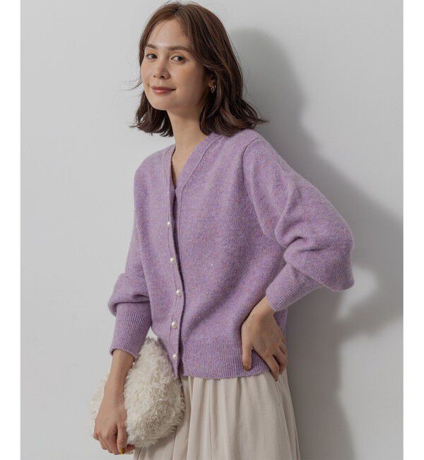 組曲「【加藤ローサさん着用 / 前後着用可】スパンコールヤーン カーディガン」|カーディガン|