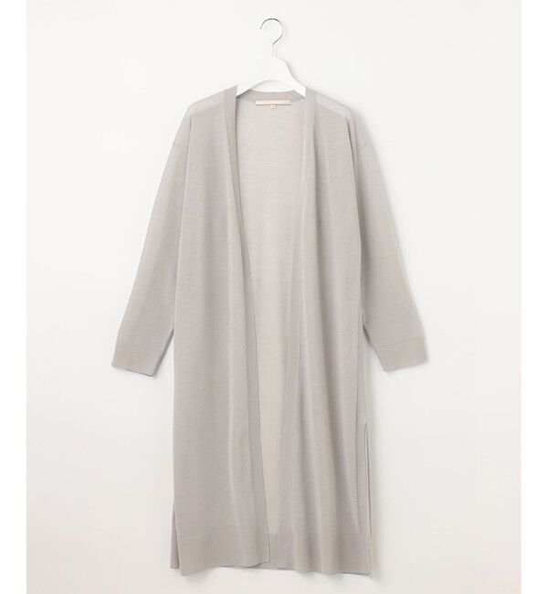 自由区「【洗える】シアーロングニットカーデ」|カーディガン|