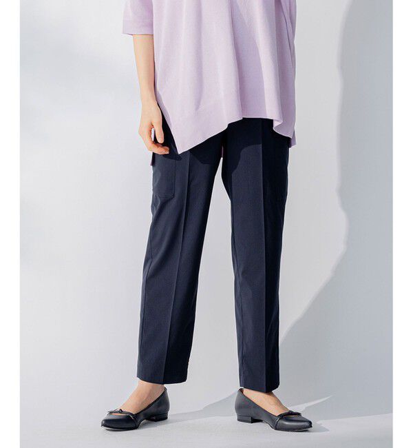 自由区「【洗える】撥水シルキーポプリン カーゴパンツ」|その他|ネイビー系