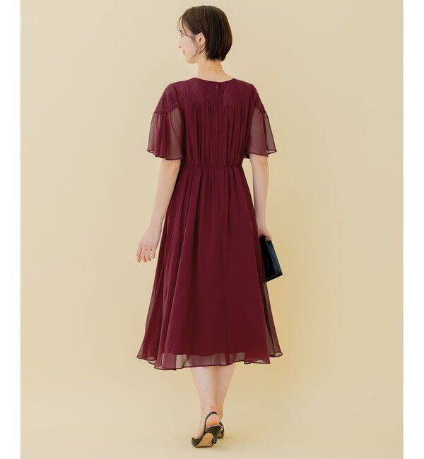 自由区「【WEB限定】シフォンレースコンビネーション ドレス」|ドレス|