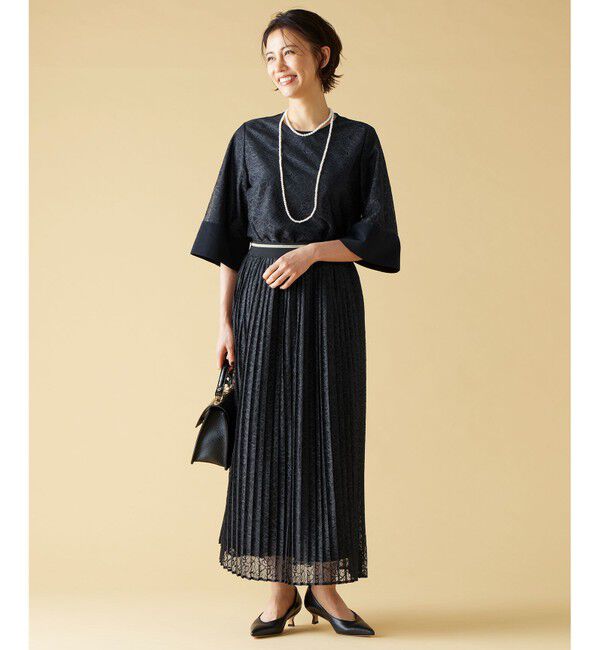 自由区「【セットアップ対応・ウエストゴム・洗える】ラッセルレース  スカート」|スカート|