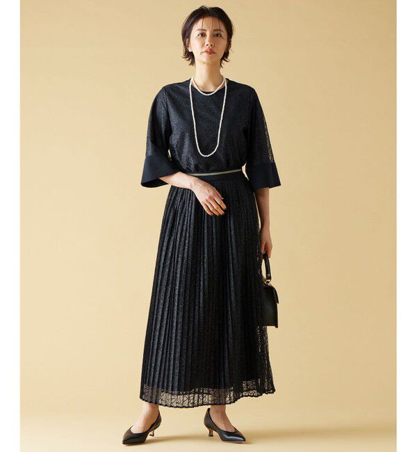 自由区「【セットアップ対応・ウエストゴム・洗える】ラッセルレース  スカート」|スカート|