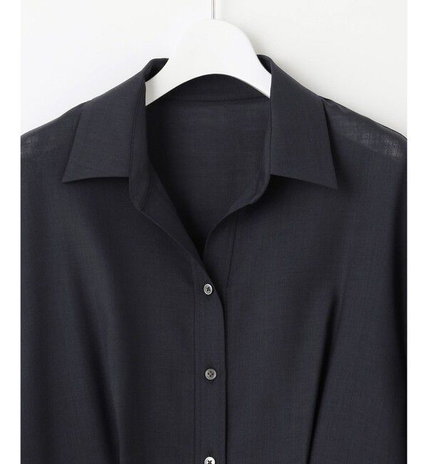 自由区「【洗える】トロピカルストレッチシャツ ドレス」|ワンピース|