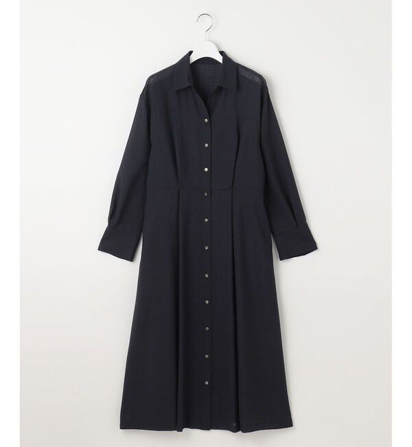 自由区「【洗える】トロピカルストレッチシャツ ドレス」|ワンピース|