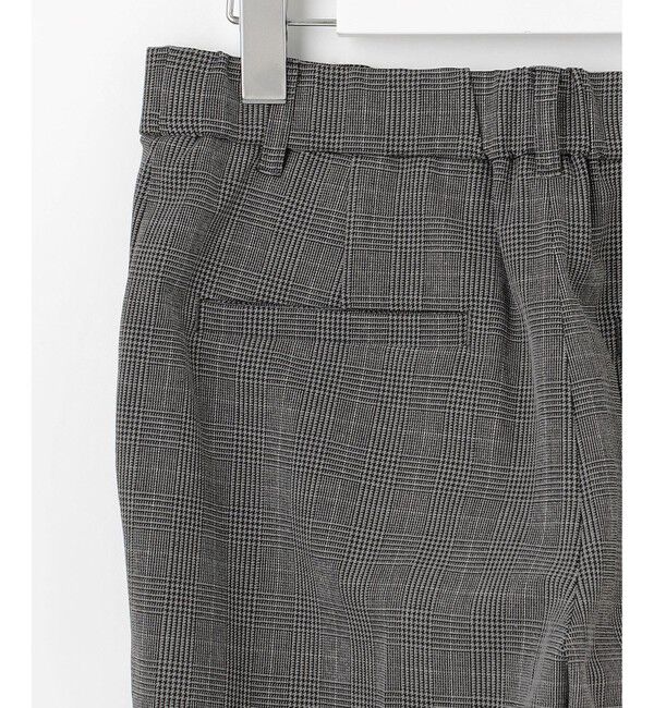 自由区「【撥水加工・洗える】TRギャバ裏起毛チェック柄テーパード パンツ」|その他|