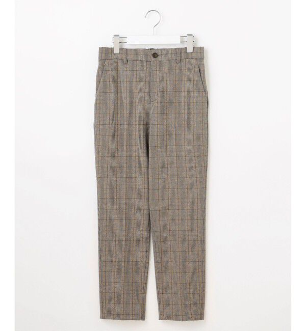 自由区「【撥水加工・洗える】TRギャバ裏起毛チェック柄テーパード パンツ」|その他|