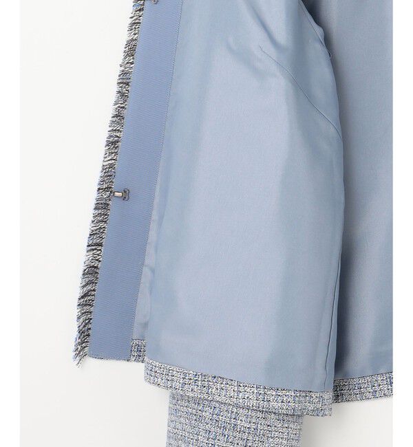 自由区「【セットアップ対応・洗える】ライトミックスツイード ジャケット」|ノーカラージャケット|