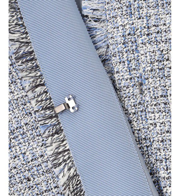 自由区「【セットアップ対応・洗える】ライトミックスツイード ジャケット」|ノーカラージャケット|