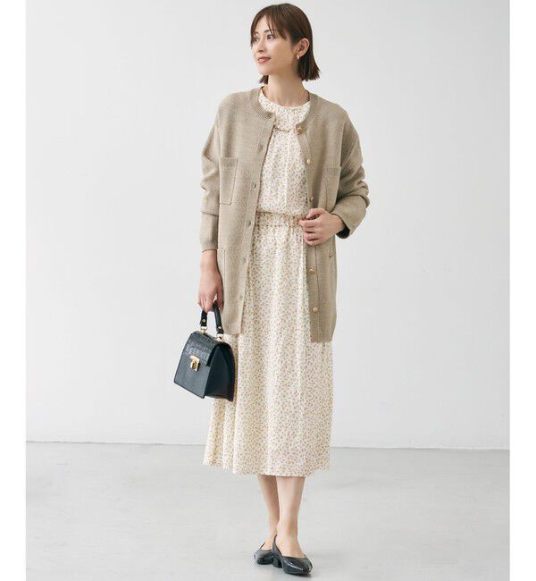 自由区「【洗える】シャイニーツイードニット アウター」|カーディガン|