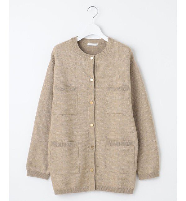 自由区「【洗える】シャイニーツイードニット アウター」|カーディガン|