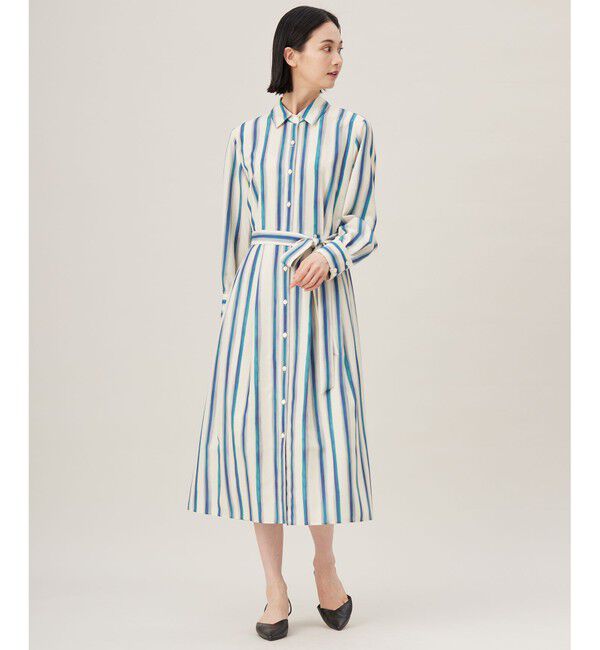 自由区「【カタログ掲載・洗える】ストライププリント ワンピース」|ワンピース|