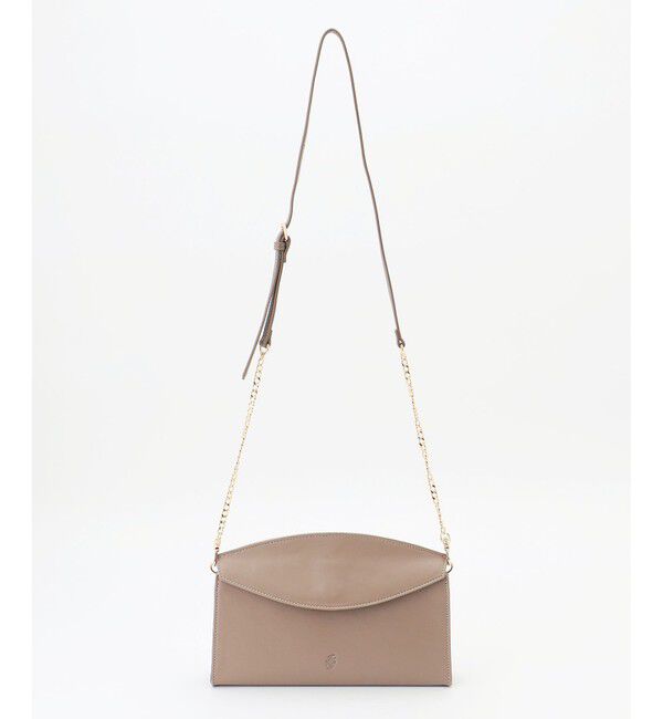 自由区「【SHIHOさん着用】フラップカーブミニクラッチ バッグ」|クラッチバッグ|グレージュ