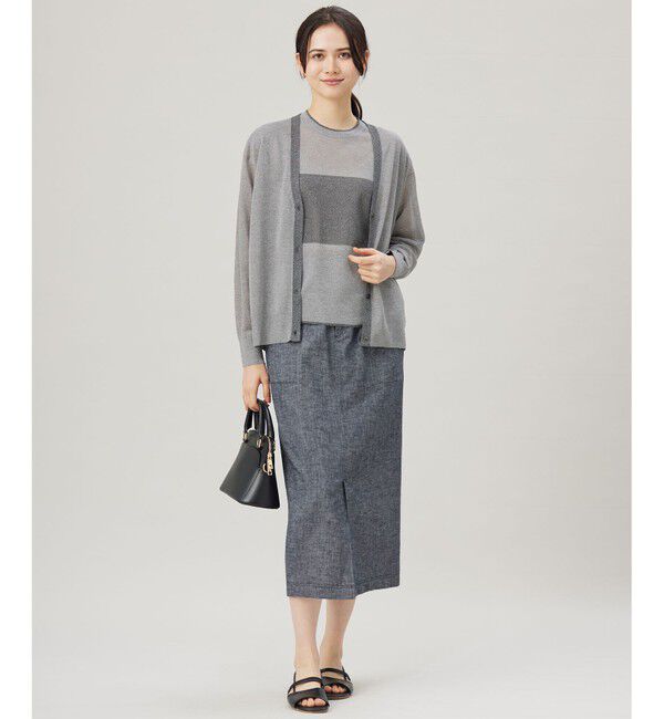 自由区「【アンサンブル対応・洗える】ラメシアー カーディガン」|カーディガン|