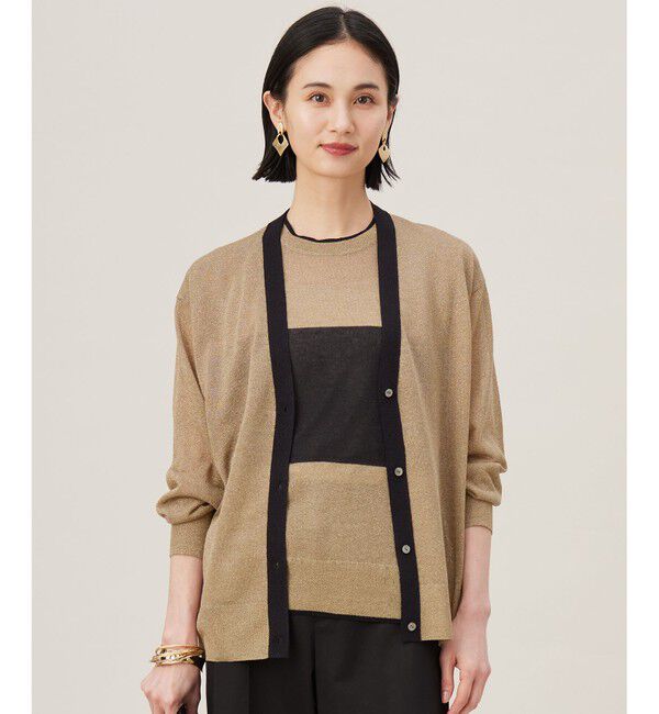 自由区「【アンサンブル対応・洗える】ラメシアー カーディガン」|カーディガン|ﾌﾞﾛﾝｽﾞ&times;