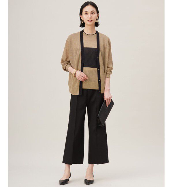 自由区「【アンサンブル対応・洗える】ラメシアー カーディガン」|カーディガン|