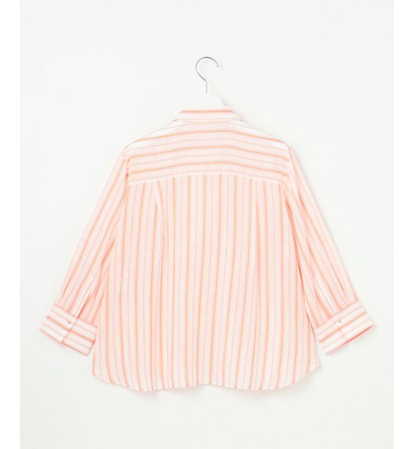 自由区「【接触冷感・吸水速乾・洗える】ナチュラルリネンクロップド丈 シャツ」|シャツ・ブラウス|