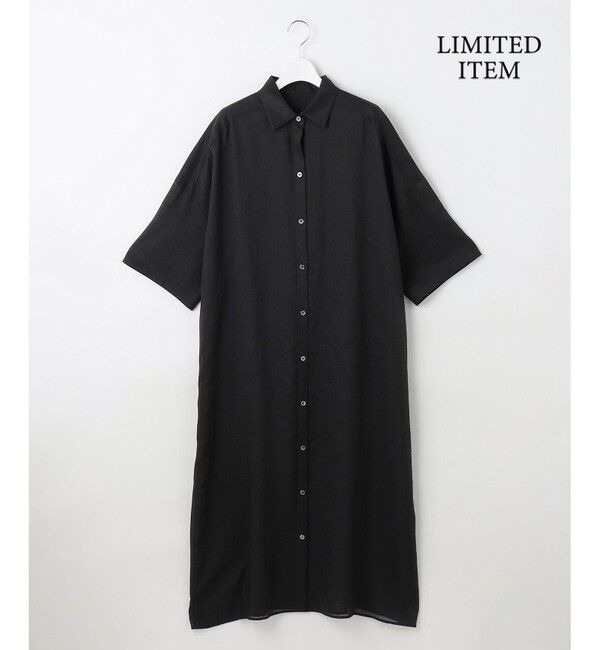 自由区「【カタログ掲載・WEB限定・接触冷感・洗える】シアーラミーローンシャツ ワンピース」|ワンピース|