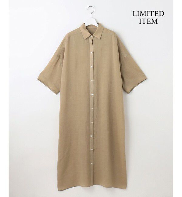 自由区「【カタログ掲載・WEB限定・接触冷感・洗える】シアーラミーローンシャツ ワンピース」|ワンピース|