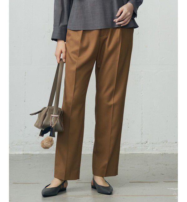 自由区「【SHIHOさん着用】TRスラブツイルテーパード パンツ」|その他|キャメル