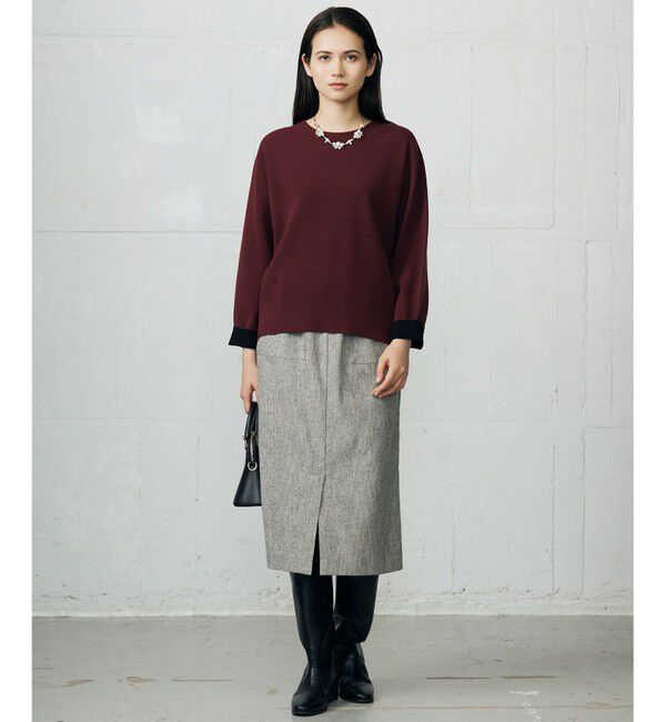 自由区「【カタログ掲載】レーヨンストレッチベーシックシルエット ニット」|ニット・セーター|