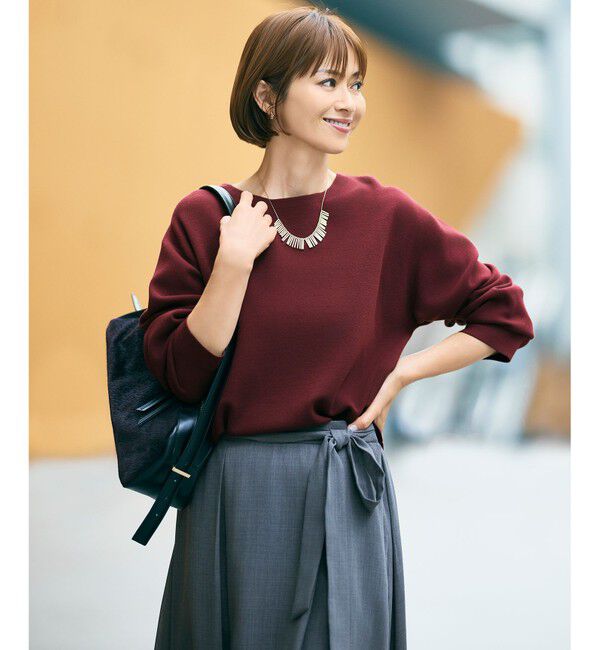 自由区「【カタログ掲載】レーヨンストレッチベーシックシルエット ニット」|ニット・セーター|