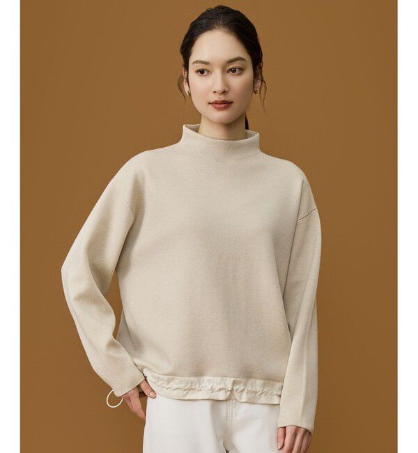 自由区「【SHIHOさん着用】スムージードローコード ニット」|ニット・セーター|ベージュ