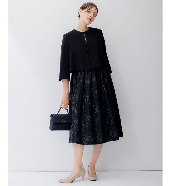 23区「【APPLAUDIR】ダブルクロス タックジャケット」|ノーカラージャケット|