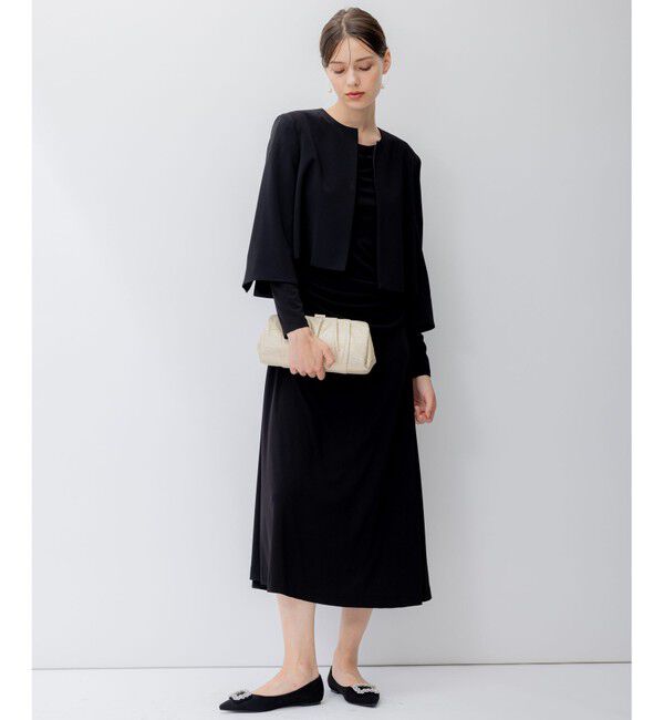 23区「【APPLAUDIR】ダブルクロス タックジャケット」|ノーカラージャケット|