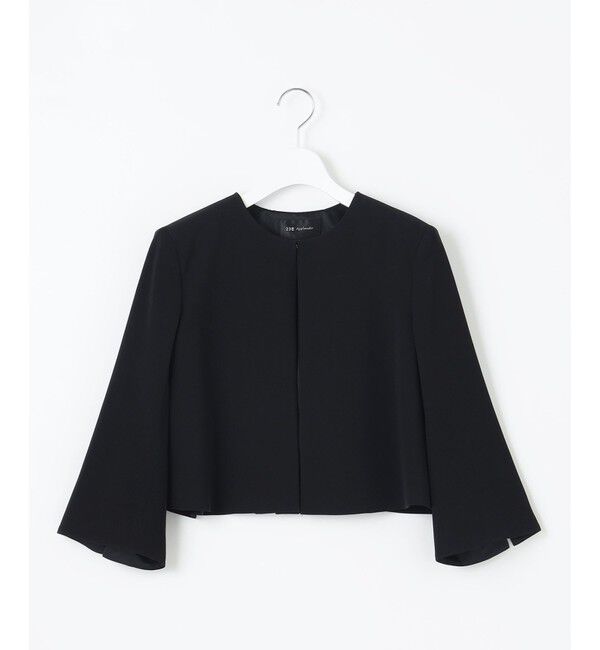 23区「【APPLAUDIR】ダブルクロス タックジャケット」|ノーカラージャケット|