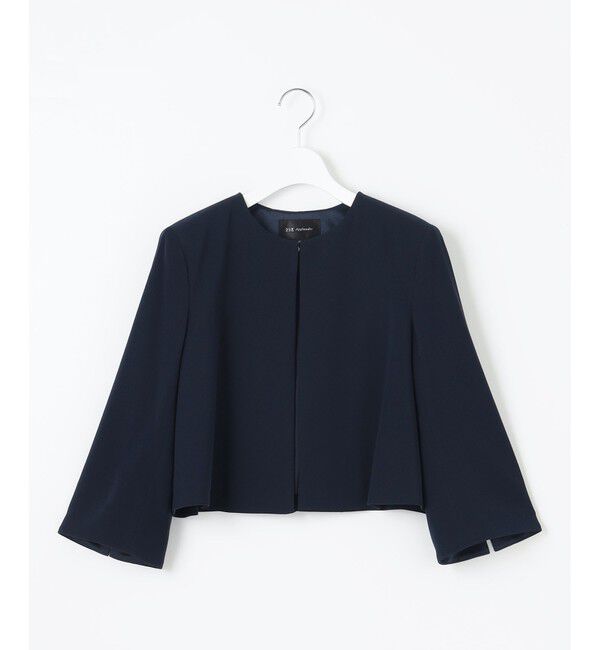 23区「【APPLAUDIR】ダブルクロス タックジャケット」|ノーカラージャケット|