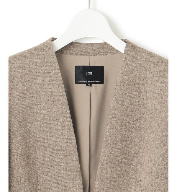 23区「【洗える】ウールライクカルゼ ノーカラー ジャケット」|ノーカラージャケット|