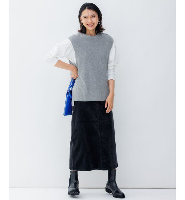 23区「【洗える】23区DENIM ベルベットストレッチ Aライン スカート」|スカート|