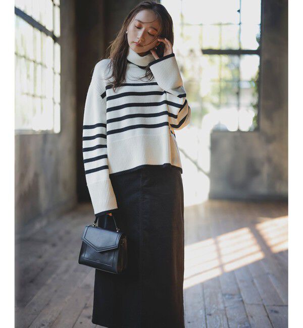 23区「【洗える】23区DENIM ベルベットストレッチ Aライン スカート」|スカート|