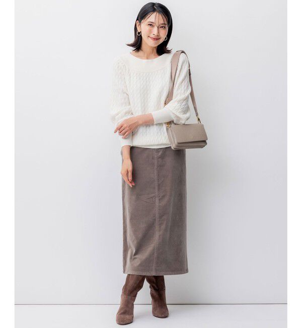 23区「【洗える】23区DENIM ベルベットストレッチ Aライン スカート」|スカート|