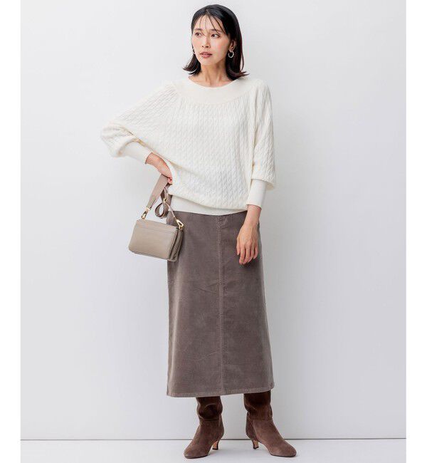 23区「【洗える】23区DENIM ベルベットストレッチ Aライン スカート」|スカート|