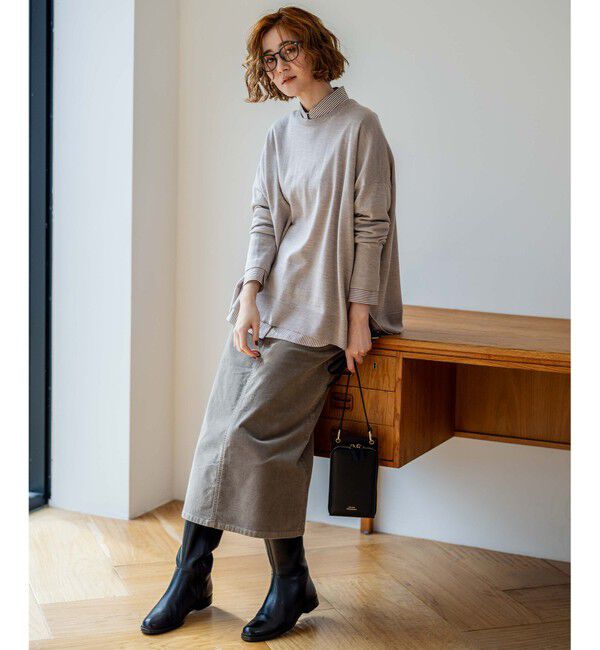 23区「【洗える】23区DENIM ベルベットストレッチ Aライン スカート」|スカート|