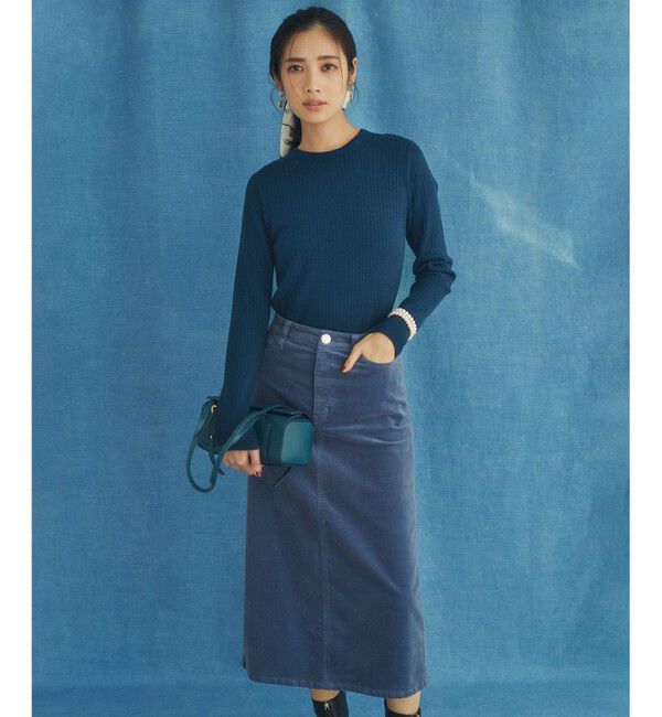 23区「【洗える】23区DENIM ベルベットストレッチ Aライン スカート」|スカート|