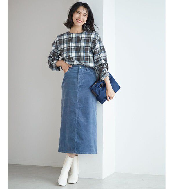 23区「【洗える】23区DENIM ベルベットストレッチ Aライン スカート」|スカート|