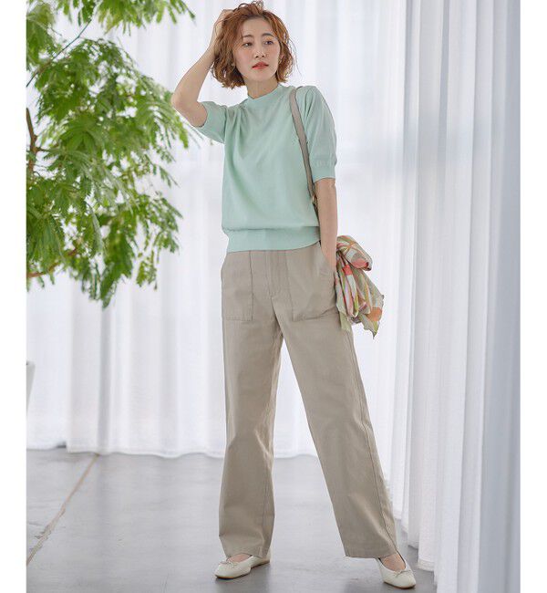 23区「【Oggi4月号掲載/洗える】プレミアムビオコットン 半袖 ニット」|カーディガン|